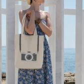 Bolsa de algodón con fuelle